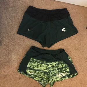 Michigan state Nike running shorts